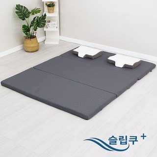 슬립쿠 POE 에어코일 3단 접이식 토퍼 매트리스 메쉬커버 쾌적한 매트리스 물세척 통기성할인