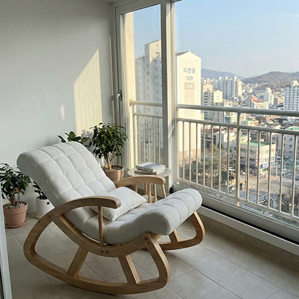 우드리움 원목 흔들의자 프리미엄 러시아 느릅나무 안락의자 1인용, 1개, 갈색할인· 01:51:23 상세 이미지 2