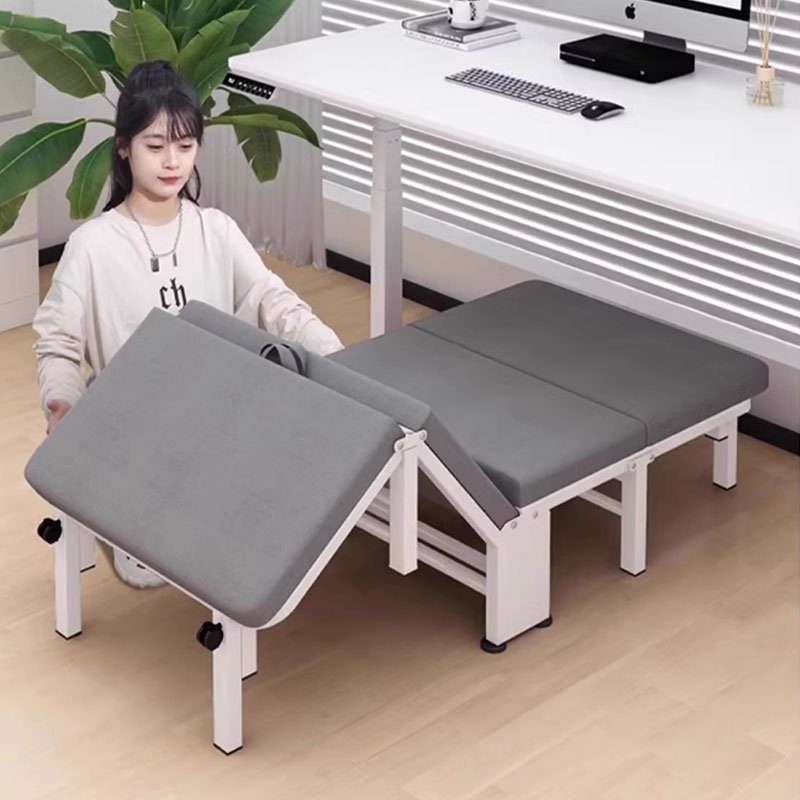 SeekFun 접이식 침대 4단 접이 무설치 낮잠 간이 침대 휴대 편리 그레이 60/70/80cm할인 상세 이미지 2