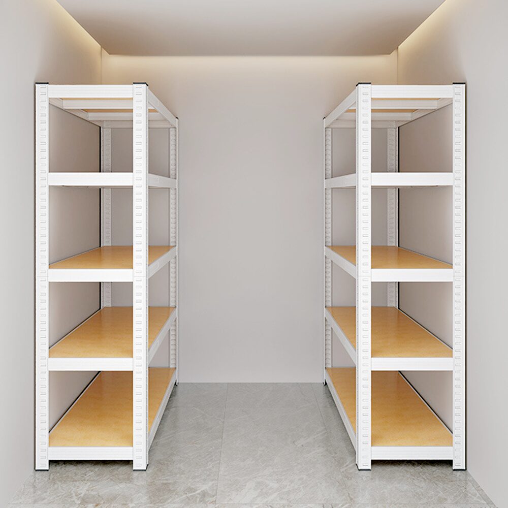 수납선반 앵글선반 선반 책장 다용도선반 무볼트 조립식 베란다 white, 5단, 화이트 상세 이미지 1