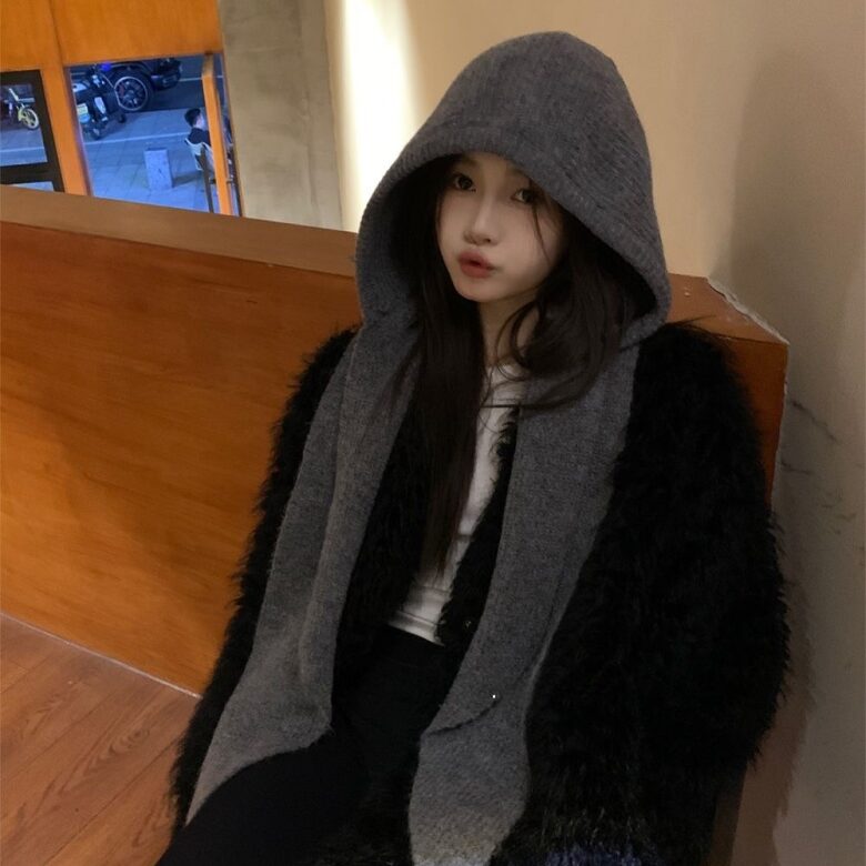 에리르 소피후드 바라클라바 니트 후드 머플러 투웨이 넥워머 어깨 숄 가디건할인· 05:55:0 상세 이미지 2