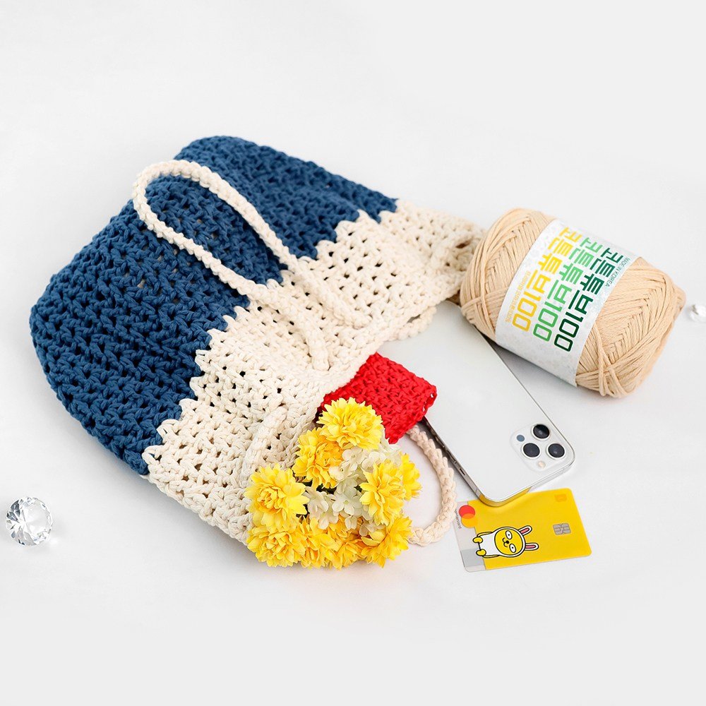 털실나라 한볼로 뜨는 복조리 네트백 DIY 동영상패키지, 102 레드, 1개 상세 이미지 1