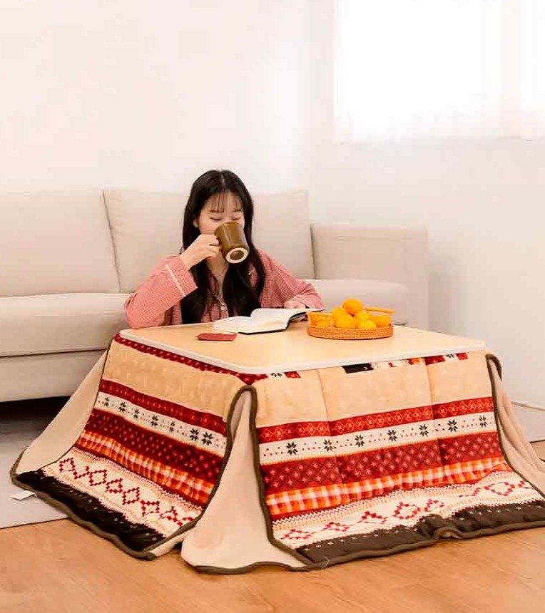 지이라이프 접이식 난방 테이블 KOR-75F, 블랙 상세 이미지 1