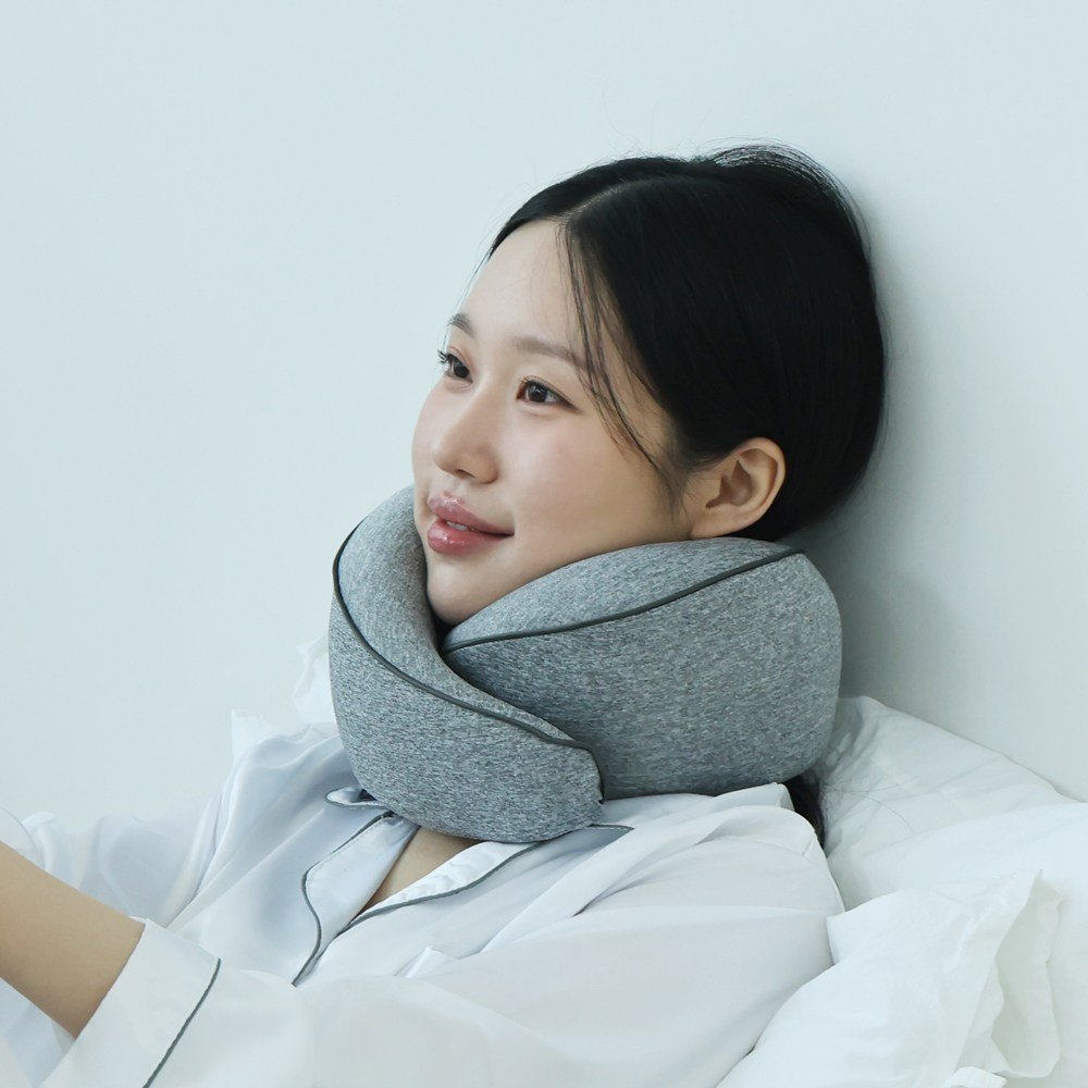 리빙미미 여행용 기내용 목베개 목쿠션 휴대용 메모리폼 여행 기내 승무원, 다크그레이쿠폰할인 상세 이미지 1