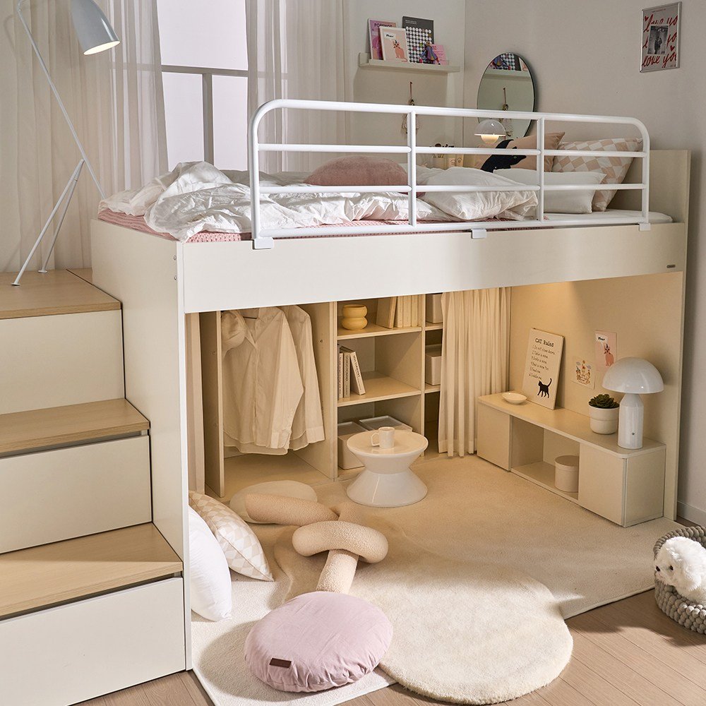 다니엘 협탁 600계단 벙커침대 DLBESET04, 옷장 2개 상세 이미지 2