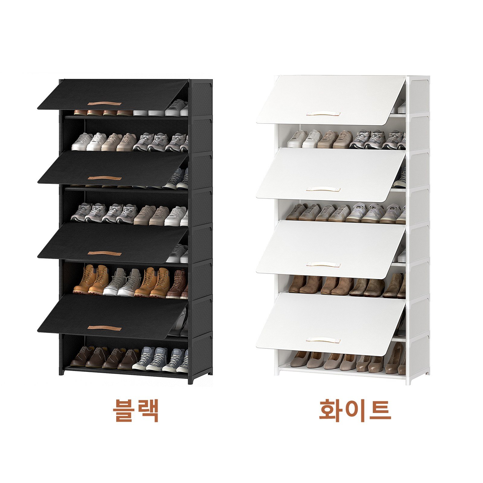 ONESOWON 현관 슬림 신발장 대용량 도어형 신발정리함 수납장700, 블랙, 9단할인 상세 이미지 2