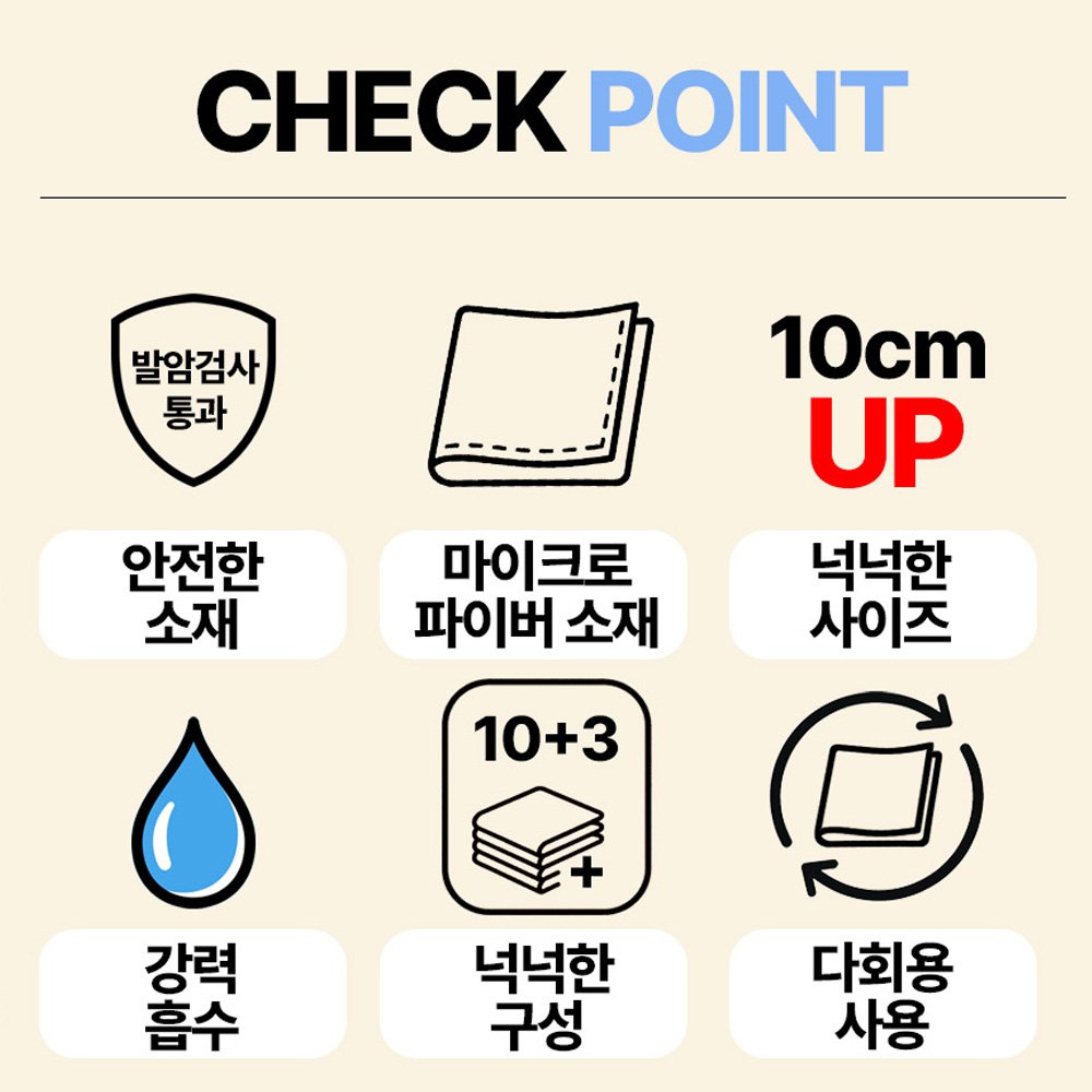 [안심소재] 얼띵스 더 커지고 물자국없는 초극세사 다용도 매직 행주, 5개할인· 1일 남음 상세 이미지 2
