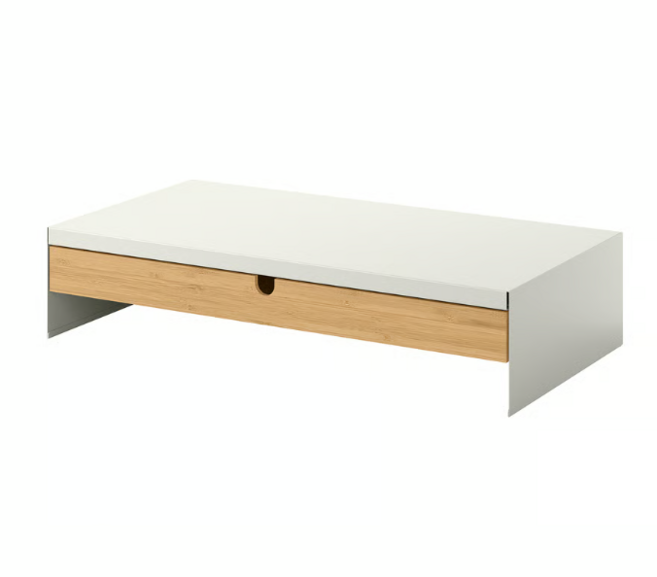 IKEA 모니터받침대 커피캡슐정리함 스탠드선반 서랍 받침대 +이케아가방, 화이트, 1개