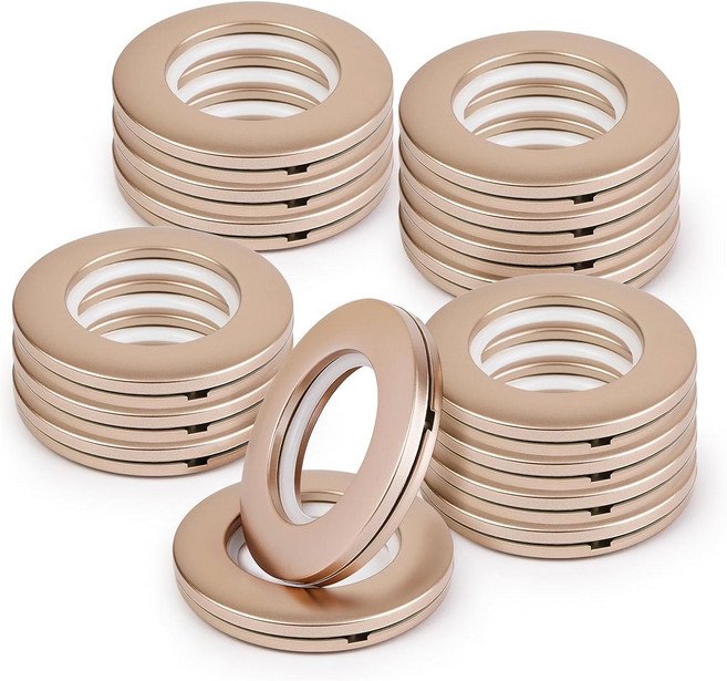 16PCS 에스프레소 로만 쉐이드 링 40mm1-916인치 - 다크 브론즈 플라스틱 그로밋 웜톤 저소음 글라이드 강화된 내부 테두리