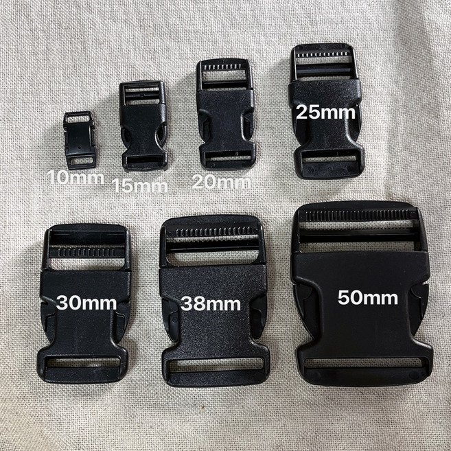 [세아퀼트] 플라스틱버클 버클 10mm 15mm 20mm 25mm 30mm 38mm 50mm (끈 폭 너비와 같은 사이즈로 주문), 검정, 1개
