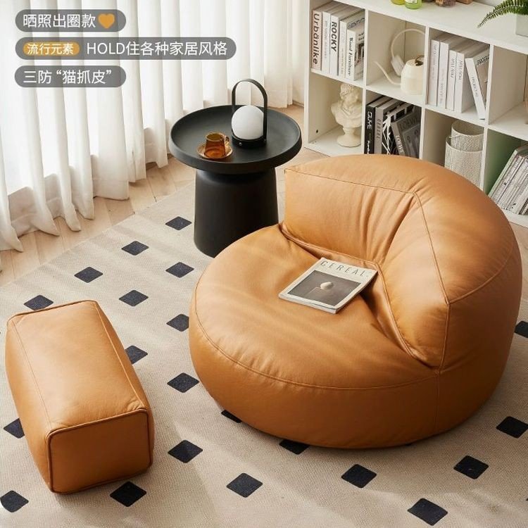 웜모먼트 DIY 수납 소파커버 1인용 다다미 거실 베란다 리클라이너 겸용, 오렌지 상세 이미지 2