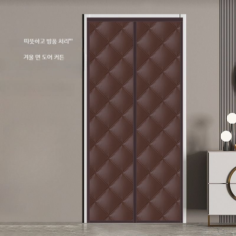 겨울면 겨울용 두꺼운 단열 보온 로만쉐이드 도어커튼 면 방풍 상세 이미지 1