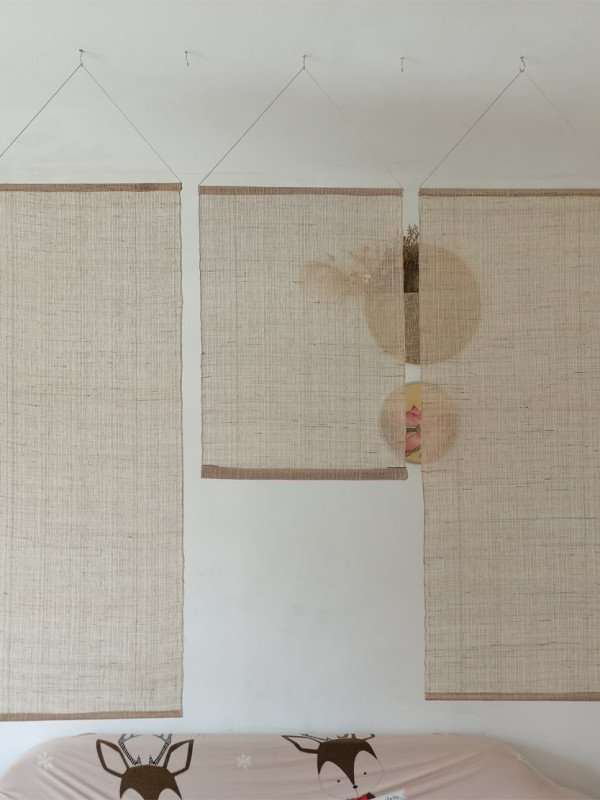 모시가리개 일식집 삼베발 조각보 커튼 패브릭 주방가림막 블라인드 한옥 중문 상세 이미지 1