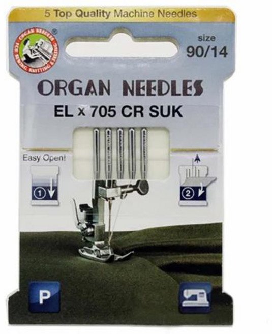 바늘 오르간 브랜드 ELx705 CR SUK Overlock 재봉틀 특수 편직 탄성 직물 가정용 5pcs 호환, 1개, 1) 5 needles in total