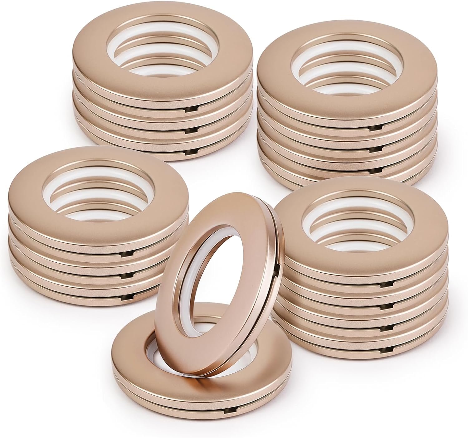 16PCS 에스프레소 로만 쉐이드 링 40mm1-916인치 - 다크 브론즈 플라스틱 그로밋 웜톤 저소음 글라이드 강화된 내부 테두리 상세 이미지 1