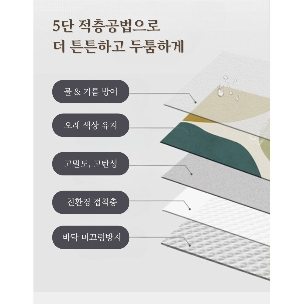 헤토르누 잘라쓰는 주방매트 특대형 방수 미끄럼방지, 1개, 모던 베이지쿠폰할인 상세 이미지 1